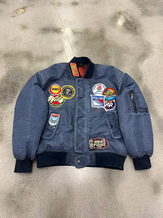 Patchwork flight jacket